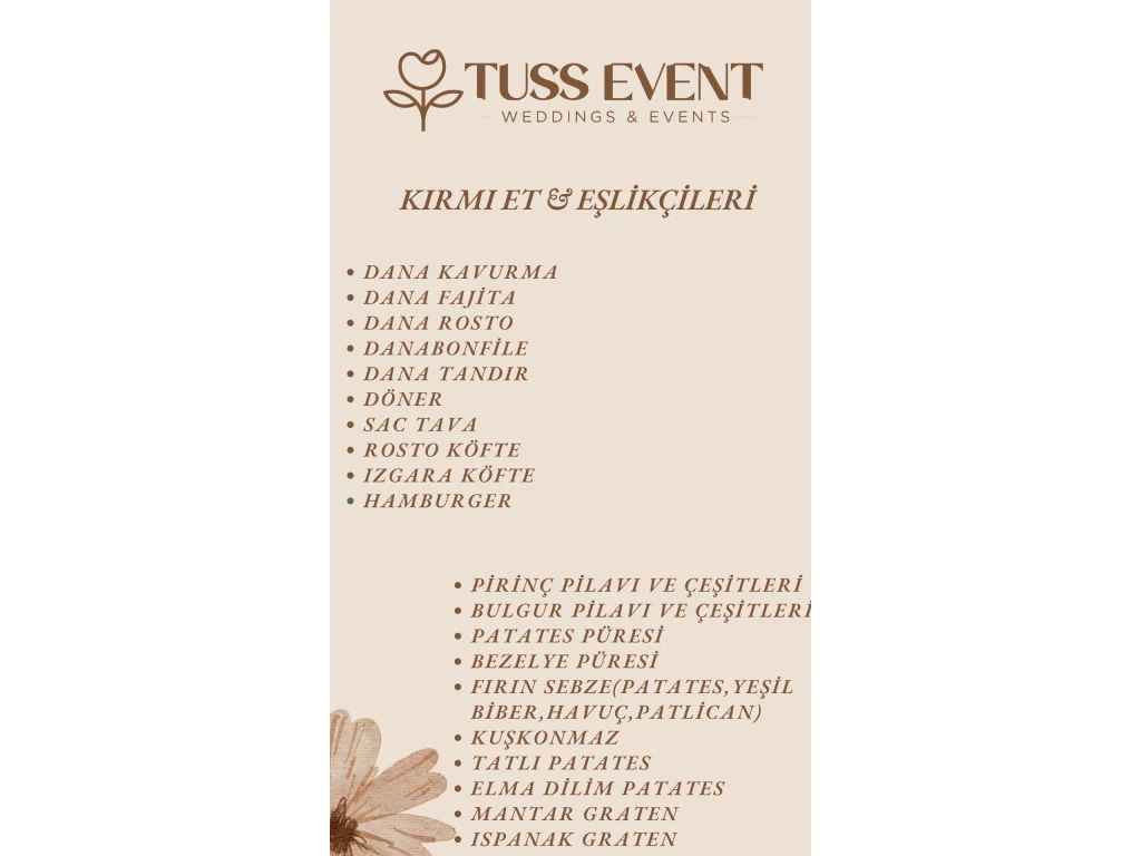 Kırmızı Et Seçenekler